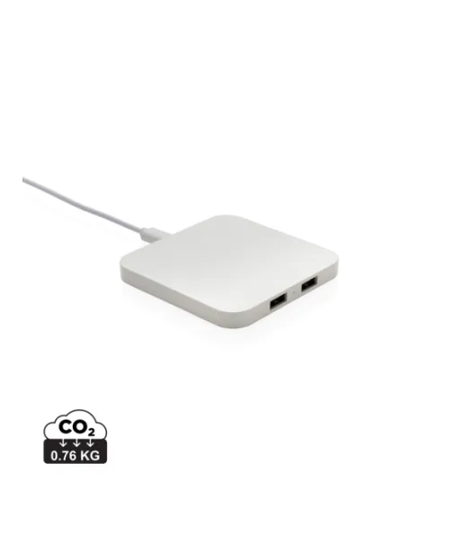 Rcs 10w Langaton Laturi Usb Porteilla Kierrätetystä Muovista Valkoinen