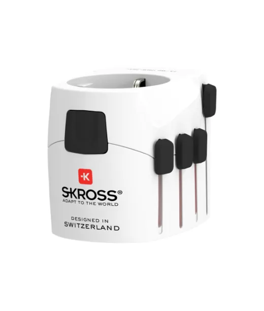 Skross Pro 3-napainen Matka Adapteri Valkoinen
