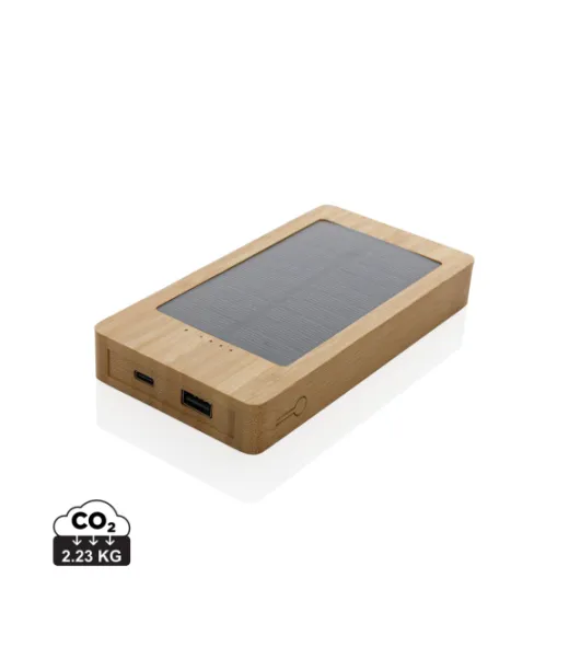 Sunwick 10.000 Mah Bambuinen Aurinkovoimapankki Ruskea