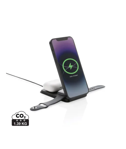 Swiss Peak Rcs Repu 15w 3-in-1 Magneettinen Langaton Laturi Musta