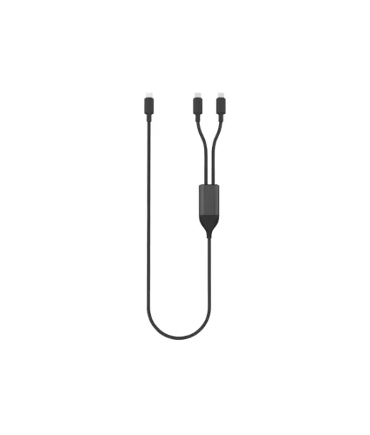 Terra 100 W Rcs -kaapeli, Kaksi Usb-c-liitäntää Musta, Harmaa