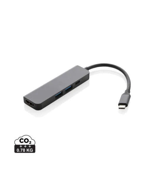 Terra Hub Hdmi Tulolla Kierrätetystä Alumiinista Harmaa