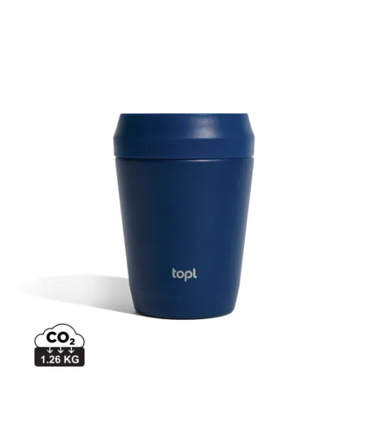 Topl Kierrätysteräs To Go Tumbler Patentoitu 360 Kansi 235ml Tummansininen