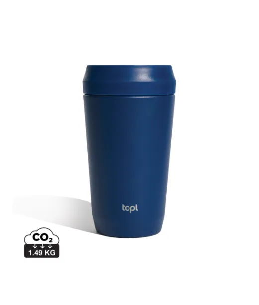 Topl Recycled Steel To Go Tumbler Patented 360 Lid 354ml Tummansininen