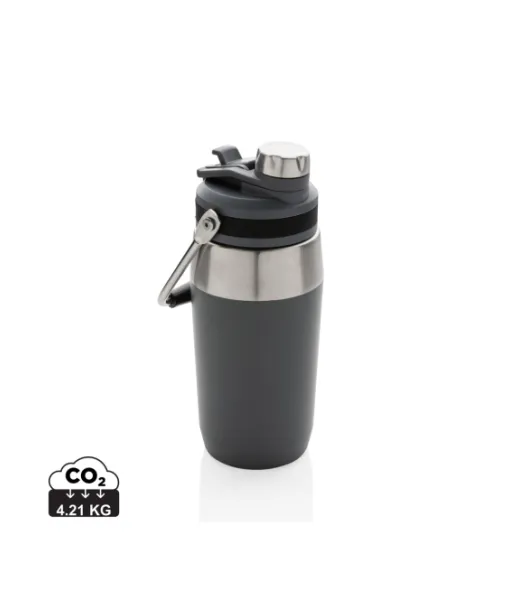 Tyhiöpullo Kaksoistoimintoisella Kannella 500ml Harmaa