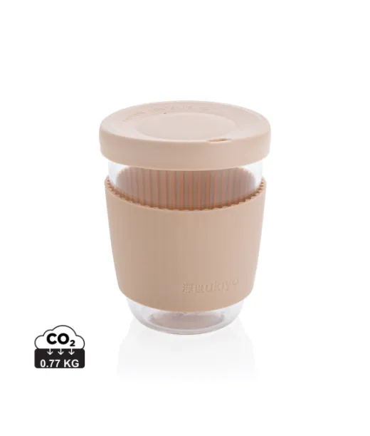 Ukiyo Borosilikaattilasinen Lasi Silikonikannella Ruskea