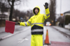 1566 Huomiosadetakki Hi-vis Keltainen / Mariini