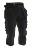 2167 Stretch Piraattishortsit Riipputaskuilla Musta