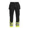 2277 Riipputaskuhousut Puuvillaa Hi-vis Musta / Keltainen