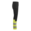 2328 Palveluhousut Stretch Hi-vis Musta / Keltainen