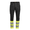 2329 Naisten Palveluhousut Stretch Hi-vis Musta / Keltainen