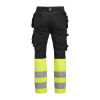 2392 Käsityöläishousut Stretch Hi-vis Musta / Keltainen