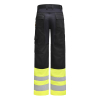 2417 Huomiotyöhousut Stretch Musta / Keltainen