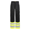 2417 Huomiotyöhousut Stretch Musta / Keltainen
