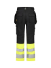 2514 Craftsman Stretch Hi-vis -työhousut Musta / Keltainen
