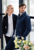 Casual Blazer Woman Tummansininen