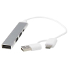 Alkaid 4-porttinen Kierrätetystä Alumiinista Valmistettu Usb-a- Ja Type-c-keskitin, Jossa Kaksi Sisääntuloa