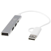 Alkaid 4-porttinen Kierrätetystä Alumiinista Valmistettu Usb-a- Ja Type-c-keskitin, Jossa Kaksi Sisääntuloa
