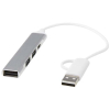 Alkaid 4-porttinen Kierrätetystä Alumiinista Valmistettu Usb-a- Ja Type-c-keskitin, Jossa Kaksi Sisääntuloa