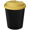Americano® Espresso Eco 250 Ml Kahvimuki Kierrätetystä Materiaalista. Läikkymätön Kansi.  Musta / Keltainen