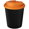 Americano® Espresso Eco 250 Ml Kahvimuki Kierrätetystä Materiaalista. Läikkymätön Kansi.  Musta / Oranssinpunainen