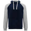 Badet Kaksivärinen Unisex-huppari, 280 G/m² Navy Sininen / Meleerattu Harmaa