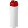 Baseline® Plus 750 Ml Läppäkantinen Urheilujuomapullo Valkoinen / Punainen
