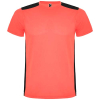 Detroit Lyhythihainen Urheilu-t-paita, Unisex, 130 G/m² Fluorikoralli / Musta