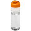 H2o Active® Base 650 Ml Läppäkantinen Urheilujuomapullo Läpinäkyvä / Oranssinpunainen