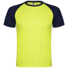 Indianapolis Lyhythihainen Urheilu-t-paita, Unisex Fluor Yellow / Navy Blue
