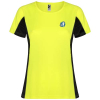 Shanghai Naisten Lyhythihainen Urheilu-t-paita Fluor Yellow / Musta