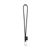 75089. Set Lanyard Tube Long (Ø 7 Mm), 55 Mm:n D-muotoinen Sulkurengas Ja Ø 7 Mm:n Turvalukko Musta