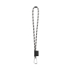 75089. Set Lanyard Tube Long (Ø 7 Mm), 55 Mm:n D-muotoinen Sulkurengas Ja Ø 7 Mm:n Turvalukko Musta/harmaa