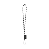 75089. Set Lanyard Tube Long (Ø 7 Mm), 55 Mm:n D-muotoinen Sulkurengas Ja Ø 7 Mm:n Turvalukko Musta/valkoinen