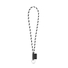 75093. Set Lanyard Tube Long (Ø 7 Mm) Renkaalla Ø 32 Mm Musta/valkoinen
