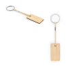 Hopps. Rectangular Bamboo Keyring With Pet Cord Natural