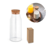 Jasmin 800. Borosilicate Glass Bottle With Cork Lid 800 Ml Natural