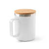 Lauda. Mug In 90% Recycled Stainless Steel With Bamboo Lid 420 Ml Valkoinen