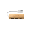 Moser. Bambuinen Keskitin, Jossa On Kaksi Usb-a- Ja Yksi Usb-c-porttia Natural