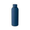 Odin. Tuplaseinäinen Vakuumipullo Ruostumattomasta Teräksestä (36% Kierrätettyä) Kumisella Pinnalla 550 Ml Navy-sininen