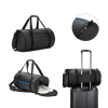Osasco Sport. Cylindrical Sports Bag In High-density 600d Recycled Polyester With Side Compartment For Shoes Musta
