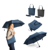 Skylar. 2-in-1 Umbrella With Recycled Polyester Shopping Bag Included Musta