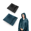 Snuggy. 3-in-1-setti Fleecekankaasta (220 G/m²) Ihanteellinen Matkoille Musta