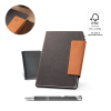 Tagore A5. A5 Diary In Leather (58% Recycled) Musta