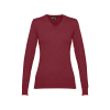 Thc Milan Women. V-aukkoinen Puuvilla- Ja Polyamidipusero Naisille Viininpunainen