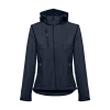 Thc Zagreb Women. Naisten Softshell-takki Irrotettavalla Hupulla Ja Pyöristetyllä Helmalla Navy-sininen