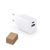 Wegener. Virtasovitin, Jossa On Usb-a-portti 18w Ja Usb-c 20w, Kierrätetystä Abs:stä (100 % Rabs) Valkoinen
