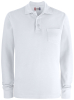 Clique Basic Polo Pocket L/s Valkoinen