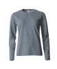 Clique Basic-t L/s Women Meleerattu Harmaa