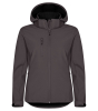 Clique Classic Softshell Hoody Women Tummanharmaa
